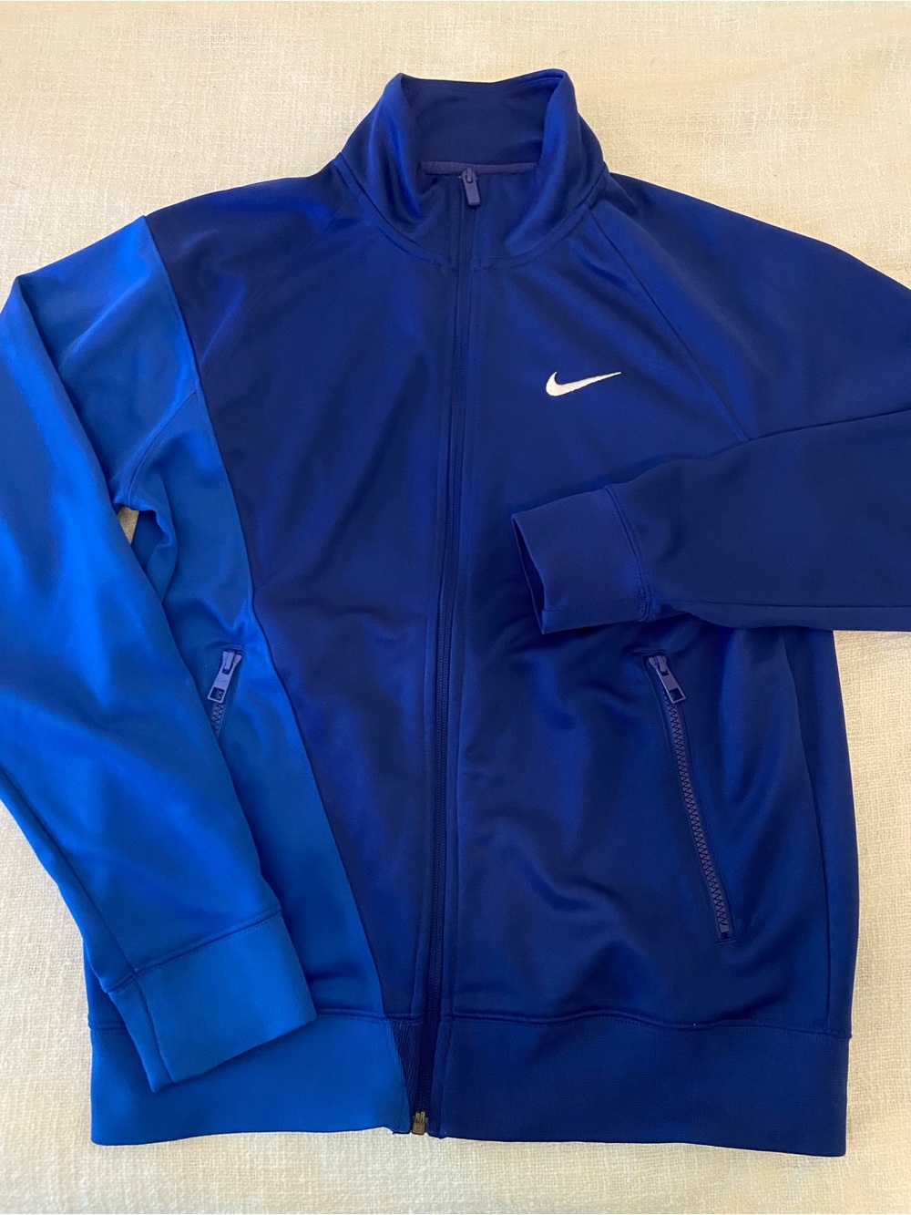 Nike Blue Full-Zip Athletic Jacket with Swoosh Mid Layer Men’s Small - Picture 1 of 13